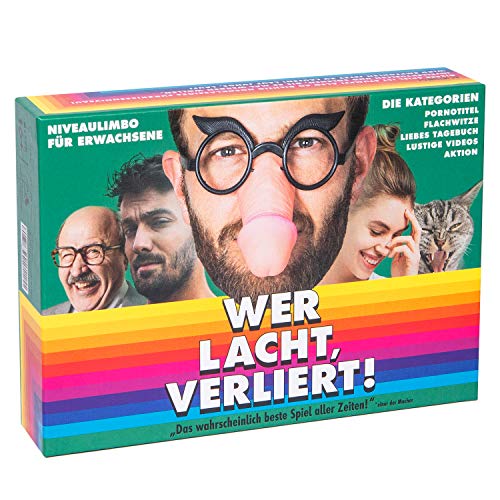 WER LACHT, VERLIERT! Das lustigste & dümmste Brettspiel Aller Zeiten - Witziges Niveaulimbo für Erwachsene, 2 bis 99 Spieler von Wer lacht, verliert!