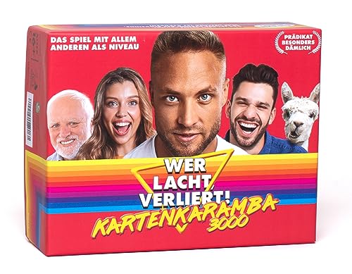 Wer lacht, verliert! KARTENKARAMBA 3000 - Das lustigste & verrückteste Spiel des Jahres! Der witzigste Satz gewinnt! Kartenspiel für Erwachsene mit Humor, ab 16 Jahren von Wer lacht, verliert!