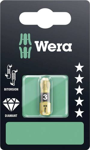 Wera 855/1 BDC SB SiS 05073338001 Kreuzschlitz-Bit PZ 3 Werkzeugstahl diamantbeschichtet D 6.3 von Wera