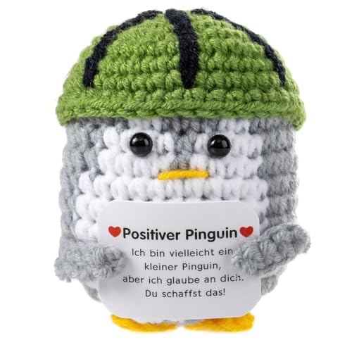 Werfunee Glücksbringer Positive Kartoffel, Pocket Hug Positive Pinguin Strickwolle Positive Kartoffel Deutsch, Positive Mutmacher Geschenke, Gute Besserung Geschenk motivationsgeschenke von Werfunee