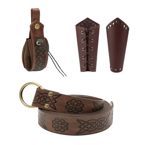 Werownsgso Mittelalte Kleidung für Damen Herren Accessoires Set, Mittelalte Gürtel, Armschienen und GüRteltasche,Halloween Nekromanten Anzug für Cosplay Wikinger Piraten Hexe Ritter Renaissance Kostüm Werownsgso Mittelalte Kleidung für Damen Herren Accessoires Set, Mittelalte Gürtel, Armschienen und GüRteltasche,Halloween Nekromanten Anzug für Cosplay Wikinger Piraten Hexe Ritter Renaissance Kostüm von Werownsgso