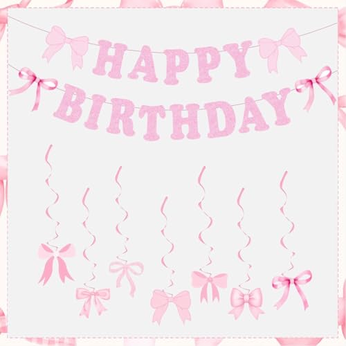 Schleife - Motto-Party Dekoration Set - Banner und Wirbel für Mädchen, Frauenpartys und Babypartys Schleife - Motto-Party Dekoration Set - Banner und Wirbel für Mädchen, Frauenpartys und Babypartys von Werwing