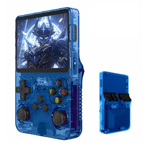Werwing R36S Retro-Spielekonsole, 8,9 cm (3,5 Zoll) IPS-Bildschirm, 64 GB TF-Karte mit über 10.000 vorinstallierten Spielen, Linux OS, Handheld-Spielgerät (blau) von Werwing