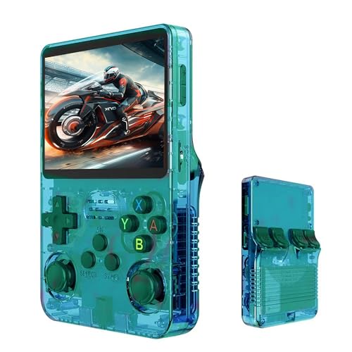 Werwing R36S Retro-Spielekonsole, 8,9 cm (3,5 Zoll) IPS-Bildschirm, 64 GB TF-Karte mit über 10.000 vorinstallierten Spielen, Linux OS, Handheld-Spielgerät (grün) von Werwing
