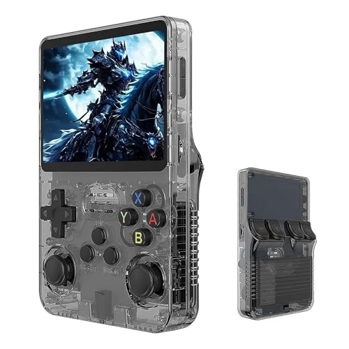 Werwing R36S Retro-Spielekonsole, 8,9 cm (3,5 Zoll) IPS-Bildschirm, 64 GB TF-Karte mit über 10.000 vorinstallierten Spielen, Linux OS, Handheld-Spielgerät (schwarz) von Werwing