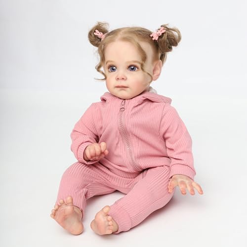 Wesbking 20 Zoll handgefertigte Wiedergeborene Babypuppe - surrealistische realistische Vinylpuppe mit weichem Stoffkörper, feine handgemalte Eigenschaften, einschließlich Kleidung, Spielzeugzubehör u von Wesbking