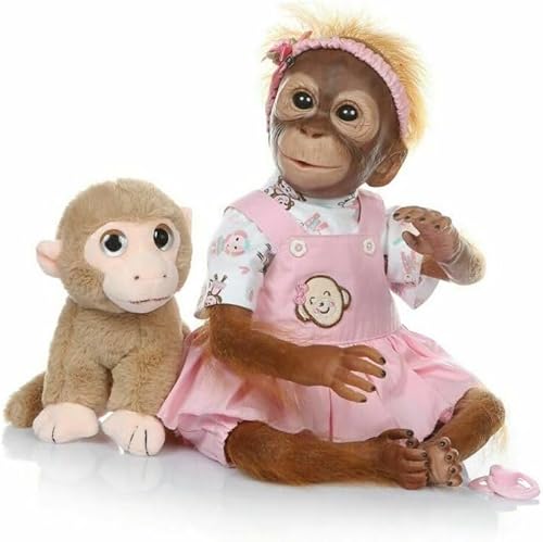 Wesbking 21" Surrealistische Wiedergeborene Affenpuppe - Handgefertigte Sammlerpuppe aus weichem Vinyl und bequemem Stoff mit Kleidung und Accessoires | Perfekt für EIN echtes Baby von Wesbking