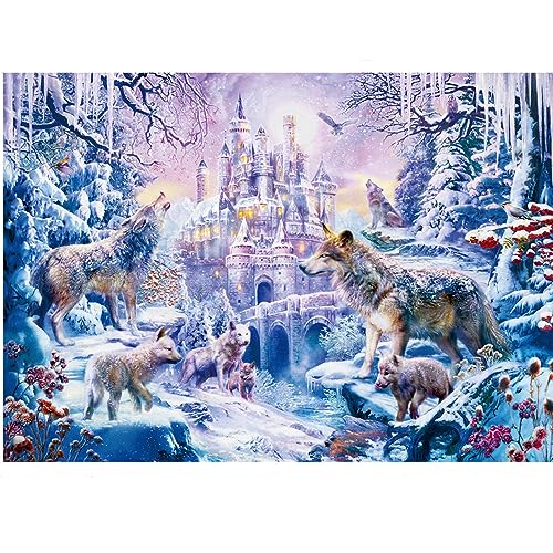 WESEN Puzzle 1000 Teile, Puzzle Spielzeug, Tierwert, Blumen, Vögel, Hunde, Katzen Puzzle 1000 Teile, Frohe Weihnachten Elch/Hund/Wolf Schloss/Tier 1000 Teile Puzzles Spielzeug für Erwachsene Kinder von WESEN