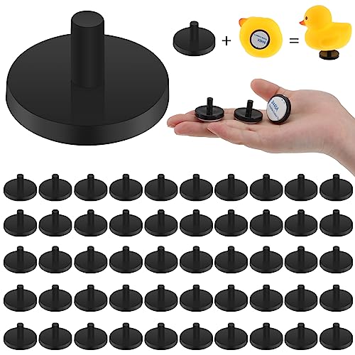 Wesiti Duck Plug Gummiente Halterung Schwarz Kunststoff Gummi Entenhalter für Festes Display Auto Armaturenbrett Badeente Zubehör, Gummienten Nicht Enthalten (50 Stück) von Wesiti