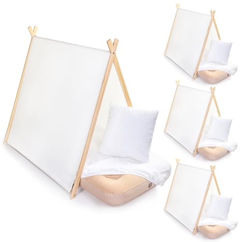 Wesnoy Tipi-Zelt für Kinder mit aufblasbarer Luftmatratze, Spannbetttuch und Kisseneinsätzen, Kleinkind-Spielzelt, weiß, waschbar, faltbar, für drinnen und draußen, Jungen, Mädchen, Schlafparty Wesnoy Tipi-Zelt für Kinder mit aufblasbarer Luftmatratze, Spannbetttuch und Kisseneinsätzen, Kleinkind-Spielzelt, weiß, waschbar, faltbar, für drinnen und draußen, Jungen, Mädchen, Schlafparty von Wesnoy