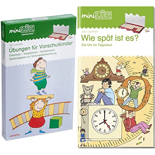 miniLÜK-Sets: miniLÜK-Set: Kindergarten/Vorschule: Übungen für Vorschulkinder (miniLÜK-Sets: Kasten + Übungsheft/e) & miniLÜK: Wie spät ist es?: Die Uhr im Tageslauf (miniLÜK-Übungshefte: Vorschule) von Westermann