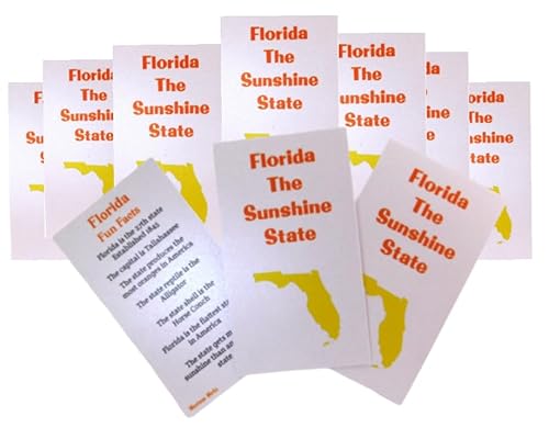 Florida Faktenkarten, Großpackung für Lehrer, Klassenzimmer, lustige Fakten für Schüler, Sunshine State Trivia, 24 Stück Florida Faktenkarten, Großpackung für Lehrer, Klassenzimmer, lustige Fakten für Schüler, Sunshine State Trivia, 24 Stück von Westmon Works