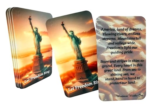 Westmon Works Freiheitsstatue American Patriot Card Bulk Bundle Memorial or Independance Day Pack with Let Freedom Ring Prayer Made in USA Set of 10 von Westmon Works