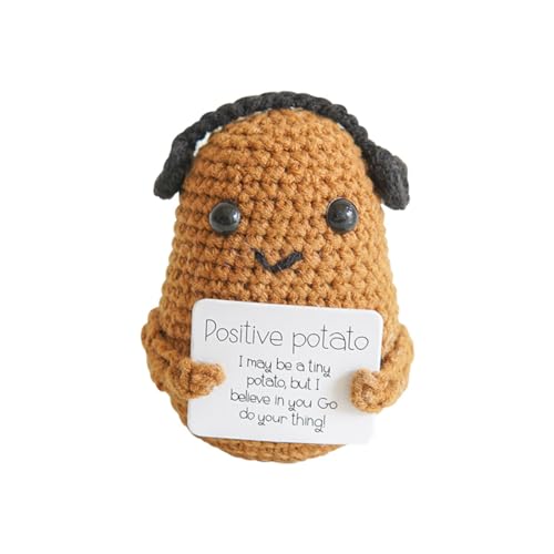 Positive Potato Knitted Toys, Creative Wool Potato Pocket Hug Doll, Best Gift for Family, Boyfriend, Gifts for Girlfriend, Patient, Birthday Gift Party, New Year Home Decoration Gift von Wetoothi