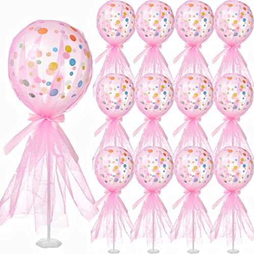 Wettarn 12 Set rosa gepunktete Luftballons Tafelaufsätze Tutu Tüll Luftballons mit Schleife Ballon Stick Halter Basis Kits für Babyparty Mädchen Geburtstag Party Hochzeit Tischdekoration Dekorationen Wettarn 12 Set rosa gepunktete Luftballons Tafelaufsätze Tutu Tüll Luftballons mit Schleife Ballon Stick Halter Basis Kits für Babyparty Mädchen Geburtstag Party Hochzeit Tischdekoration Dekorationen von Wettarn