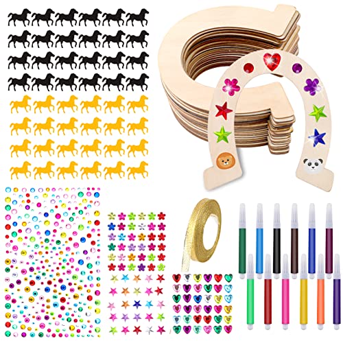 42 Stück Hufeisen Holz, Hufeisen Kindergeburtstag mit Pferd Konfetti/Aquarellstift/Sticker/Glitzerbändern, Glatter Hufeisen Holz zum Bemalen, Scheiben Hufeisen für Kinder Party, Geburtstagsdeko, DIY 42 Stück Hufeisen Holz, Hufeisen Kindergeburtstag mit Pferd Konfetti/Aquarellstift/Sticker/Glitzerbändern, Glatter Hufeisen Holz zum Bemalen, Scheiben Hufeisen für Kinder Party, Geburtstagsdeko, DIY von Weysoo