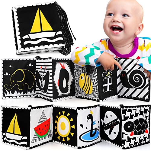 Weysoo Kontrastbuch Baby, Schwarz Weiß Karten Baby Doppelseitig Stoffbuch Kontrast Spielzeug Baby, Wahrnehmungs-Lernspielzeug ab 0 3 6 12 Monate Geschenk für Jungen Mädchen Weysoo Kontrastbuch Baby, Schwarz Weiß Karten Baby Doppelseitig Stoffbuch Kontrast Spielzeug Baby, Wahrnehmungs-Lernspielzeug ab 0 3 6 12 Monate Geschenk für Jungen Mädchen von Weysoo