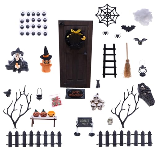 Puppenhaus Halloween Miniatur Dekorationsset, kleine Halloween Figuren, Puppenhaus Möbelzubehör für Zuhause, Garten, Party, Schlafzimmer für Kinder und Mädchen Puppenhaus Halloween Miniatur Dekorationsset, kleine Halloween Figuren, Puppenhaus Möbelzubehör für Zuhause, Garten, Party, Schlafzimmer für Kinder und Mädchen von Wezalget