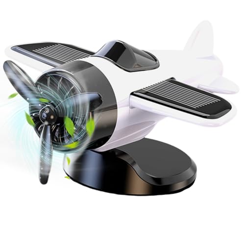 Wezalget Auto Flugzeug - Solarenergie Dashboard Dekoration - Rotierende Rennmodell Innendekoration Fahrzeuge für Sammler und Fans von Wezalget