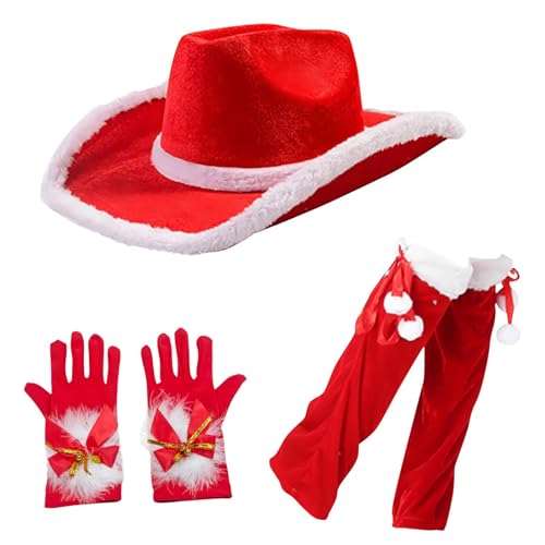 Wezalget Cowboyhut für Weihnachten, Weihnachtsmann-Cowboyhut, Weihnachts-Outfits, für Rollenspiele, Cosplay, Party-Zubehör für Geburtstag, Weihnachten Wezalget Cowboyhut für Weihnachten, Weihnachtsmann-Cowboyhut, Weihnachts-Outfits, für Rollenspiele, Cosplay, Party-Zubehör für Geburtstag, Weihnachten von Wezalget