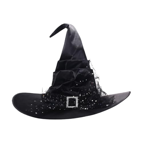 Wezalget Hexenhut, Halloween-Zaubererhut, Spitzhut, Halloween-Hexenkopfbedeckung, Kostümzubehör für Kinder und Erwachsene Wezalget Hexenhut, Halloween-Zaubererhut, Spitzhut, Halloween-Hexenkopfbedeckung, Kostümzubehör für Kinder und Erwachsene von Wezalget