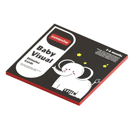 Wezalget Hoher Kontrast – Schwarze und weiße visuelle Stimuluskarten, sensorische Entwicklungskarte, Lernkarten für Kinder, Mädchen von Wezalget