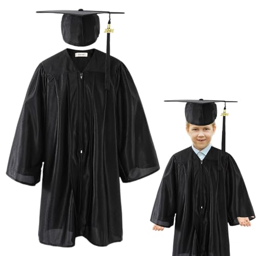 Wezalget Kids Abschlusskappe und Kleid, Kindergarten -Abschlusskappe und Kleid,Graduierungswaden -Set für Kinder | Doktoranden der Grundschule, Absolventenkostüm von Wezalget