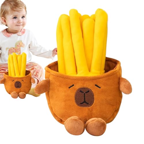 Wezalget Lebensmittel-Plüschtier-Anhänger, Capybara-Pommes-Plüsch - Weiche Stofftierpuppe | 25 cm großes Capybara-Plüschtier, tragbares Stofftier-Plüschtier für und Mädchen Wezalget Lebensmittel-Plüschtier-Anhänger, Capybara-Pommes-Plüsch - Weiche Stofftierpuppe | 25 cm großes Capybara-Plüschtier, tragbares Stofftier-Plüschtier für und Mädchen von Wezalget