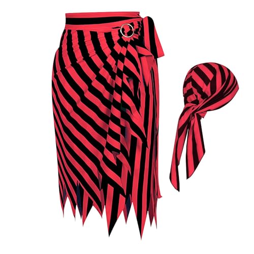 Wezalget Piratenkostüme für Damen, Halloween-Rollenspiel, Piratenkleid, gestreifte Renaissance-Röcke, Kapitän-Outfit, Cosplay-Kostüm, Zubehör für Halloween und Maskeraden Wezalget Piratenkostüme für Damen, Halloween-Rollenspiel, Piratenkleid, gestreifte Renaissance-Röcke, Kapitän-Outfit, Cosplay-Kostüm, Zubehör für Halloween und Maskeraden von Wezalget