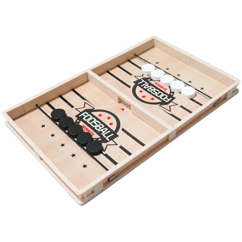 Wezalget Puck Sling Spiel,Holz Tisch Spiel Mit Puck Für Zwei Spieler | 2-Spieler Geschicklichkeitsspiel Für Zuhause Schule Kindergarten Reise Wohnzimmer Schlafzimmer von Wezalget
