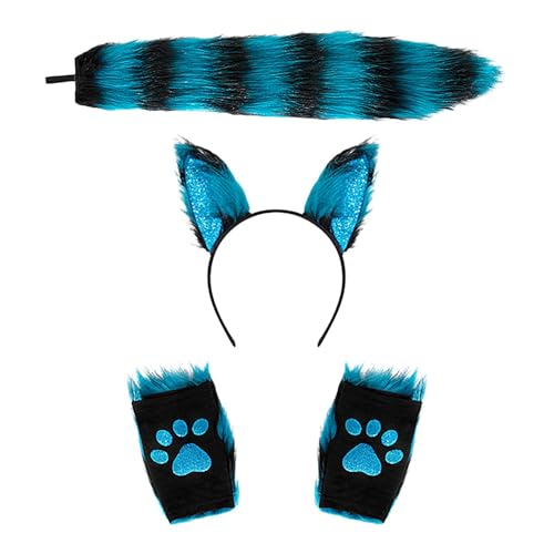 Wezalget Tierschwanz, Haarspangen, Ohren und Handschuhe, Set mit Wolfsohren, Stirnband, Schwanz, Handschuhe, Plüsch- -Handschuhe, Halloween, Weihnachten, Party für Mädchen und Frauen Wezalget Tierschwanz, Haarspangen, Ohren und Handschuhe, Set mit Wolfsohren, Stirnband, Schwanz, Handschuhe, Plüsch- -Handschuhe, Halloween, Weihnachten, Party für Mädchen und Frauen von Wezalget