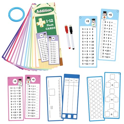 Wezalget Times Tabellen Flash-Karten | 1-12 Multiplikationstabellen für Kinder |15 Mathekarten für Addition Subtraktion Multiplikation und Division | Mathematikspiel für 1. 3. Klasse von Wezalget