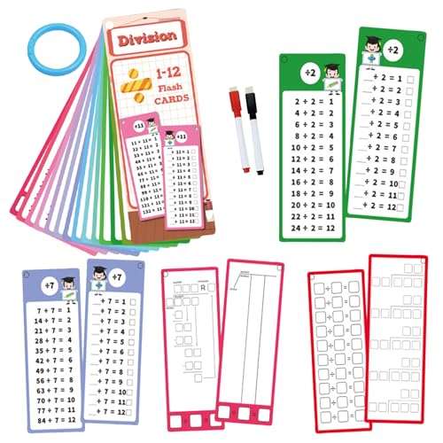 Wezalget Times Tabellen Flash-Karten | 1-12 Multiplikationstabellen für Kinder |15 Mathekarten für Addition Subtraktion Multiplikation und Division | Mathematikspiel für 1. 3. Klasse von Wezalget