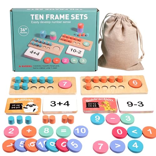 Wezalget Zehnerfeld - Holzspielzeug Für Mathematische Früherziehung - Lernhilfe Für Addition Und Subtraktion Pädagogisches Spielzeug Für Grundschüler 1. 2. Klasse Kindergartenkinder Homeschooling von Wezalget