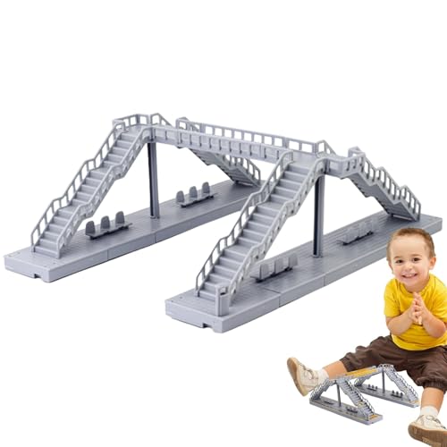 Wezalget Zusammengebaute Fußbrücken-Dekoration, Gebäude-Fußbrücke, erhöhtes Modell – Zug-Fußbrücken-Landschaftssets für Kinder, alle Altersgruppen, Kleinkinder von Wezalget