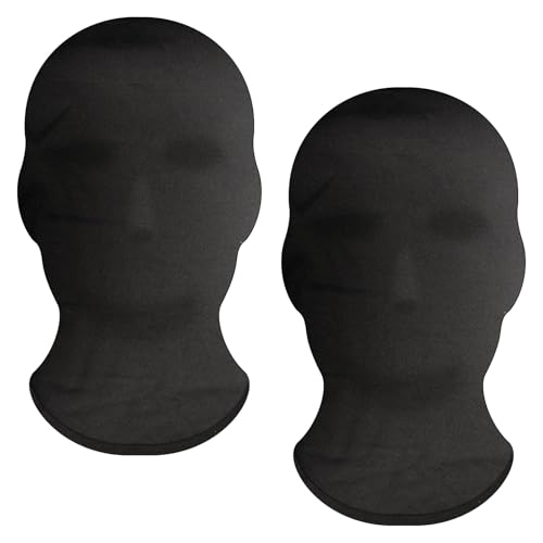 2 Stück Vollgesichtsmaske Halloween Spandex Vollgesichtsmaske Unisex Gesichtslose Maske,Schwarz Vollgesichtsmaske,Vollgesichtsmaske Spande,Schwarze Maske Halloween,Unisex Gesichtslose Maske, cosplay von Wffeila