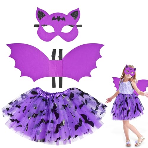 Fledermaus Kostüm Kinder, Fledermaus Rock Kostüm Set,Kinder Fledermaus Kostüm für Halloween, Karneval, Vampir Cosplay Party Fledermaus Kostüm Kinder, Fledermaus Rock Kostüm Set,Kinder Fledermaus Kostüm für Halloween, Karneval, Vampir Cosplay Party von Wffeila