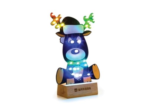 Whadda Löt- und Programmierbausatz, XL-Platine, Rudolf, das Rentier, mit Holzhalter, Bildungs- und kreatives MINT-Bausatz Whadda Löt- und Programmierbausatz, XL-Platine, Rudolf, das Rentier, mit Holzhalter, Bildungs- und kreatives MINT-Bausatz von Whadda