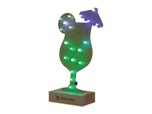 Whadda Lötbausatz, XL-Platine, Cocktail, mit Holzhalter, Bildungs- und kreatives Mint-Bausatz von Whadda