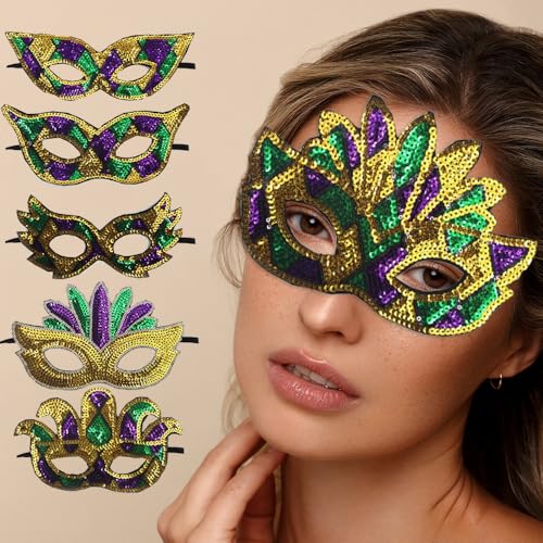 Whakano 2 Stück Karnevalsmaske Damen,Venezianische Tricolor Gold Lila Grün Halbgesichtsmaske,Maskenball Augenmaske für Frauen,Maske für Karneval Halloween Ball Party Kostüm Cosplay Abendkleid,Stil A Whakano 2 Stück Karnevalsmaske Damen,Venezianische Tricolor Gold Lila Grün Halbgesichtsmaske,Maskenball Augenmaske für Frauen,Maske für Karneval Halloween Ball Party Kostüm Cosplay Abendkleid,Stil A von Whakano