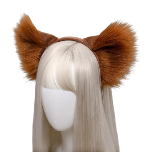 Whakano Plüsch Fuchsohren Haarreif,Tierohren Haarbänder Haarschmuck,Niedliche Kopfbedeckung Cosplay Kleidung,Halloween Kostüm,Haar-Accessoires für Cosplay Party Mottoparty Weihnachtsfeier,Kamel von Whakano