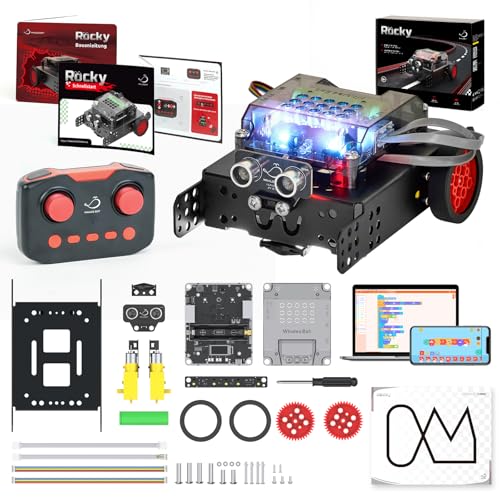 WhalesBot Rocky programmierbarer Roboter Auto für Kinder, Intelligenter Mint Bausatz mit Scratch Phython Kompatibilität und Reiche Erweiterbarkeit Ferngesteuertes Spielzeug Geschenk ab 8 Jahren WhalesBot Rocky programmierbarer Roboter Auto für Kinder, Intelligenter Mint Bausatz mit Scratch Phython Kompatibilität und Reiche Erweiterbarkeit Ferngesteuertes Spielzeug Geschenk ab 8 Jahren von WhalesBot