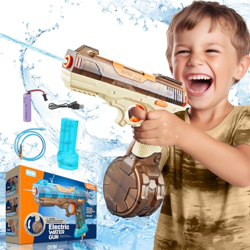 Wasserpistole Elektrisch,Wasserpistole Große Reichweite für Kinder Erwachsene 500cc + 78cc Großer Kapazität Wasserpistole Automatische Wasserpistole Max Reichweite 32 FT für Sommer/Pool/Beach Wasserpistole Elektrisch,Wasserpistole Große Reichweite für Kinder Erwachsene 500cc + 78cc Großer Kapazität Wasserpistole Automatische Wasserpistole Max Reichweite 32 FT für Sommer/Pool/Beach von Whaline