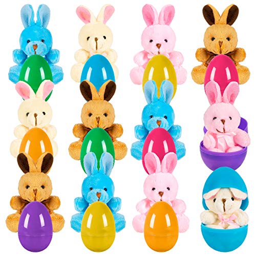 Whaline 24 Stück Ostereier mit Plüschhase Bunte Ostern Eier gefüllt mit Hasen Gefüllte Ostereier Osterkorb Füllstoffe Ostern Kinderspielzeug für Ostern Kinder Geschenke Schule Belohnungen Souvenirs Whaline 24 Stück Ostereier mit Plüschhase Bunte Ostern Eier gefüllt mit Hasen Gefüllte Ostereier Osterkorb Füllstoffe Ostern Kinderspielzeug für Ostern Kinder Geschenke Schule Belohnungen Souvenirs von Whaline