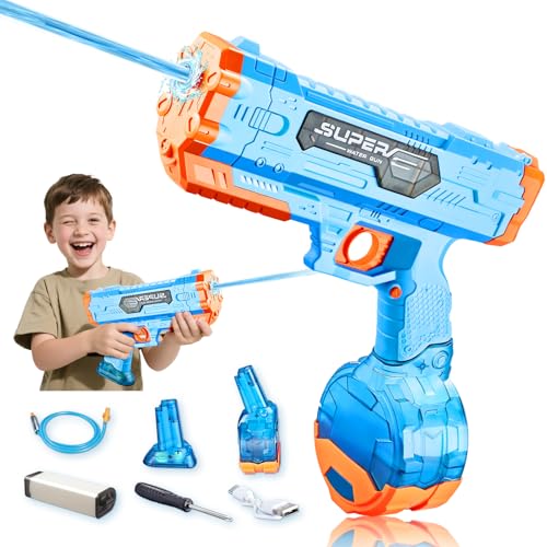 Wasserpistole Elektrisch,Wasserpistole Große Reichweite für Kinder Erwachsene 500cc + 78cc Großer Kapazität Wasserpistole Automatische Wasserpistole Max Reichweite 32 FT für Sommer/Pool/Beach Wasserpistole Elektrisch,Wasserpistole Große Reichweite für Kinder Erwachsene 500cc + 78cc Großer Kapazität Wasserpistole Automatische Wasserpistole Max Reichweite 32 FT für Sommer/Pool/Beach von Whaline