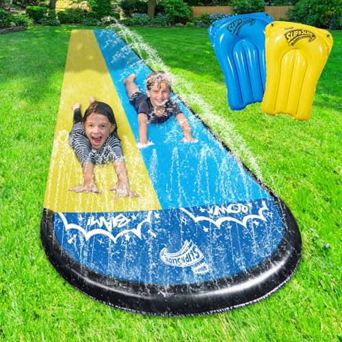 Wham-O Slip N Slide Double Wave Rider 548.64cm mit Boogie, für Kinder 5-12 Jahre Sommerspielzeug Einfacher Aufbau von Wham-O
