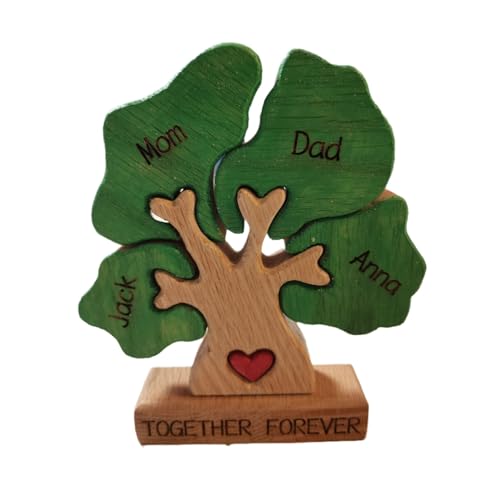 Personalisiertes Familiennamen-Puzzle, Holzkunst-DIY-Baum des Lebens, Holzskulpturen-Desktop-Ornament, DIY leeres Holzbaum-Puzzle, for Heimdekoration und nachdenkliche von Whbbbj