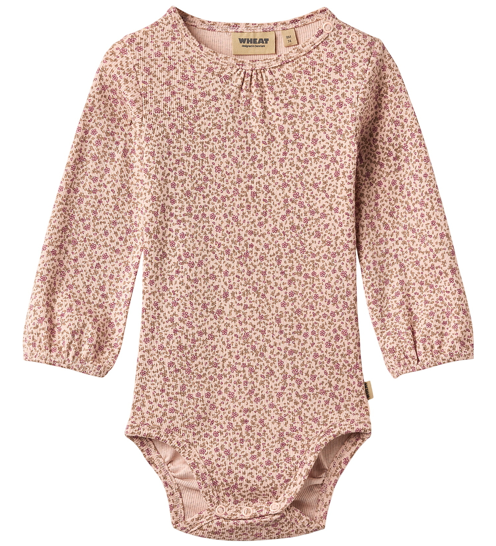 Wheat Body l/ä - Elmine - Dime Rose Small Blumen - Wheat - 2 Jahre (92) - Body L/Ä von Wheat
