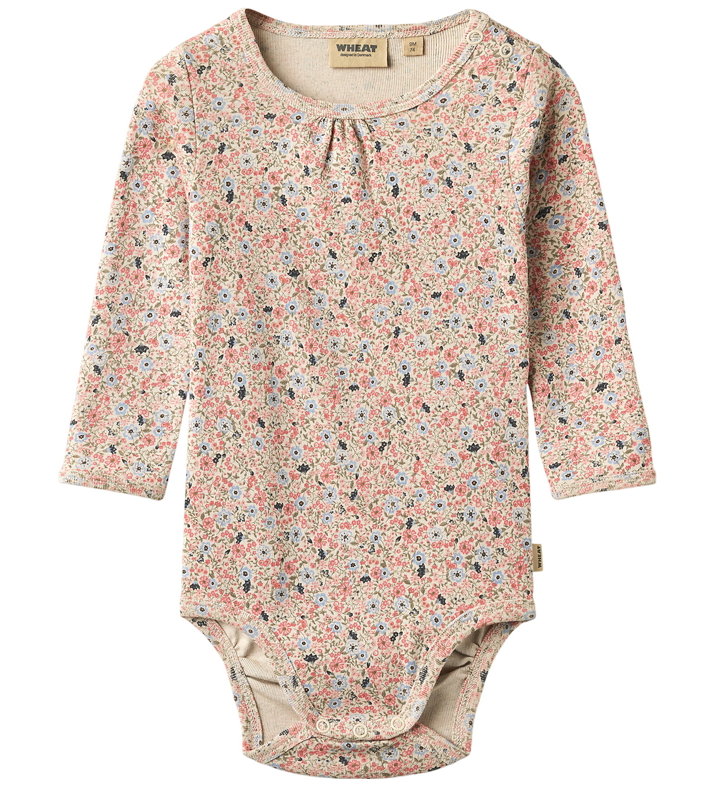 Wheat Body l/ä - Liv - Grey Cloud Blumen - Wheat - 2 Jahre (92) - Body L/Ä von Wheat