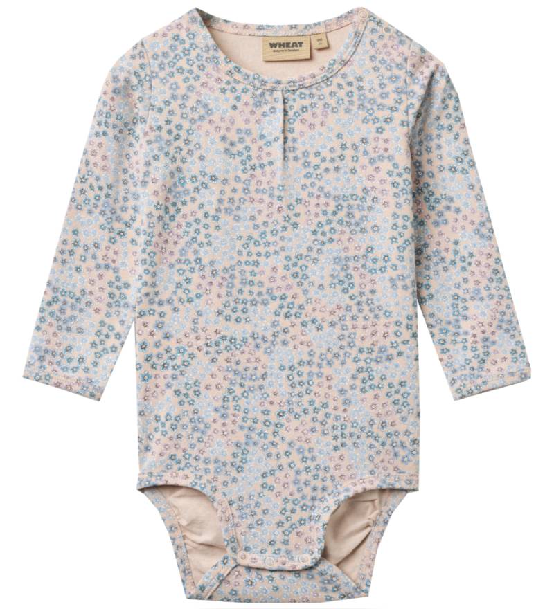 Wheat Body l/ä - Liv - Powder Blue Blumen - Wheat - 2 Jahre (92) - Body L/Ä von Wheat
